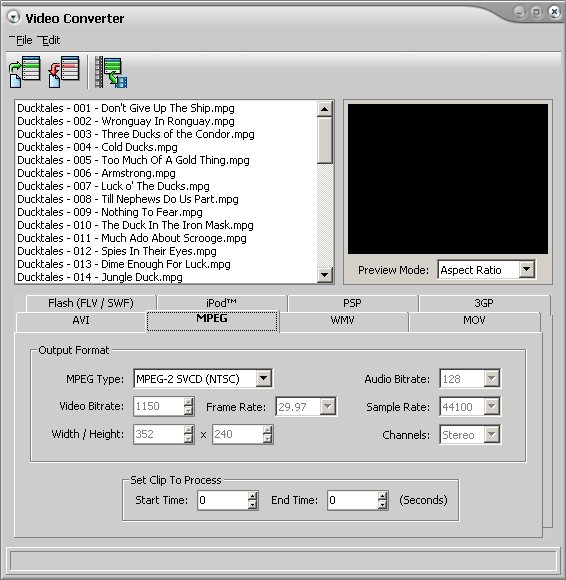 Convert MPG MPEG Files