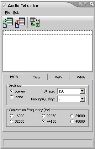 Extract MP3, WAV, WMA, OGG from MPG (MPEG-1, MPEG-2), AVI, WMV