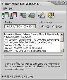 Burn CDs - Video VCD, SVCD